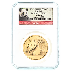 2015 1 oz Chinese Gold Panda Bullion Coin - Graded MS 69 by NGC