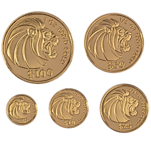 1990 Singapore Gold Lion 5 Coin Proof Set