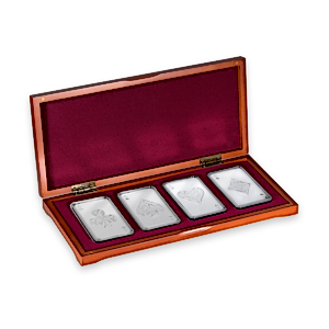 4 x 10 oz Degussa Silver Poker Cards