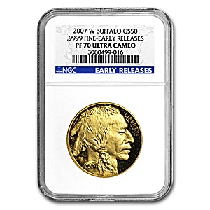 2007 1 oz American Gold Buffalo Bullion Coin - Early Release - Graded PF 70 by NGC