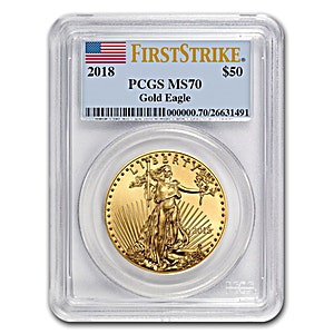 2018 1 oz American Gold Eagle Bullion Coin - Early Release - Graded MS 70 by PCGS
