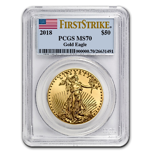 2018 1 oz American Gold Eagle Bullion Coin - Early Release - Graded MS 70 by PCGS