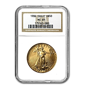 1986 1 oz American Gold Eagle Bullion Coin - Graded MS 69 by NGC