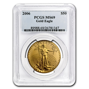 2006 1 oz American Gold Eagle Bullion Coin - Graded MS 69 by PCGS