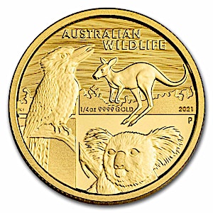 2021 1/4 oz Australian Gold Wildlife Bullion Coin (Pre-Owned in Good Condition)
