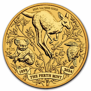 2024 1 oz Australian Perth Mint's 125th Anniversary Gold Bullion Coin (Pre-Owned in Good Condition)