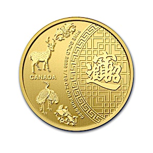 2014 1/10 oz Canadian Gold Five Blessings Coin (Pre-Owned in Good Condition)