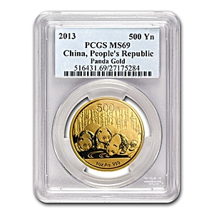 2013 1 oz Chinese Gold Panda Bullion Coin - Graded MS 69 by PCGS