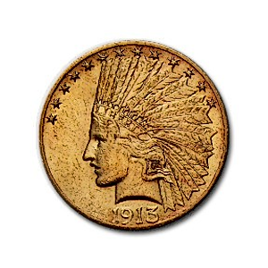 1913 US Indian Head Gold Eagle Coin - 15.045 Gram