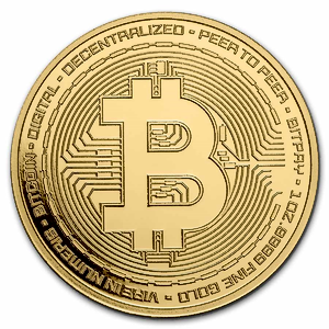 1 oz Bitcoin Gold Round