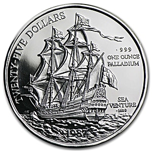 1987 1 oz Bermuda Sea Venture Proof Palladium Bullion Coin