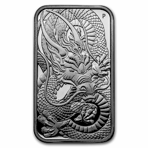 2021 1 oz Perth Mint Silver Dragon Proof Bar 
