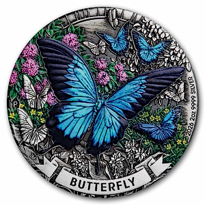 2026 2 oz Australian Silver Butterfly Antiqued Coin