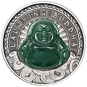 2019 1 oz Australian Laughing Buddha Antique-Finished Silver Coin