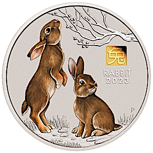 Australian Silver Lunar Series 2023 - Year of the Rabbit - Colourized with Privy - 1 kg