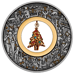 2025 2 oz Australian Silver Santa's Workshop Antiqued Coin