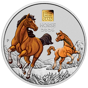 2026 1 kg Australian Lunar Horse Colourized Proof Coin - With Gold Privy