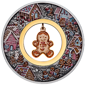 2026 2 oz Australian Silver Gingerbread Christmas Antiqued Coin