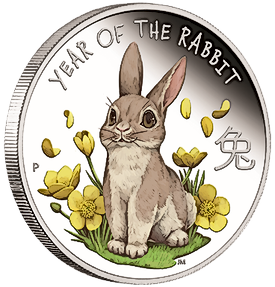 2023 1/2 oz Tuvalu Lunar Baby Rabbit Silver Coin