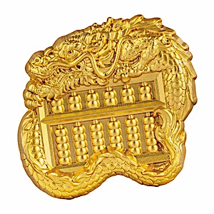 Chad Silver Fortune Symbols Series 2023 - Chinese Dragon Abacus - Gold Plated Finished - 1 oz