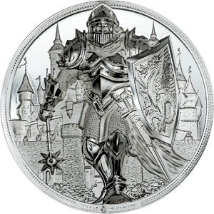 2024 5 oz Cook Islands Iron Knight Ultra High Relief Silver Coin