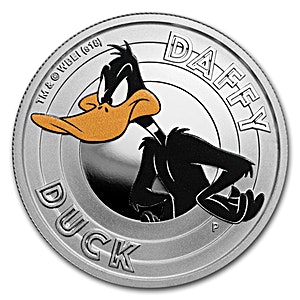 2018 1/2 oz Tuvalu Looney Tunes Daffy Duck Silver Coin