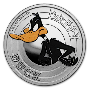 2018 1/2 oz Tuvalu Looney Tunes Daffy Duck Silver Coin