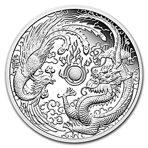 2018 1 oz Australian Dragon and Phoenix Proof Silver Coin