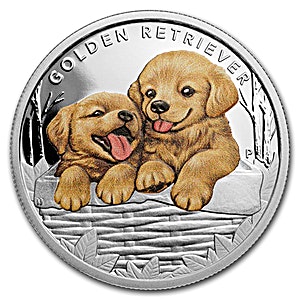 2018 1/2 oz Australia Golden Retriever Silver Coin