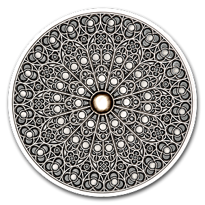 2019 3 oz Fiji Mandala Art Gothic Antique Finished Silver Coin