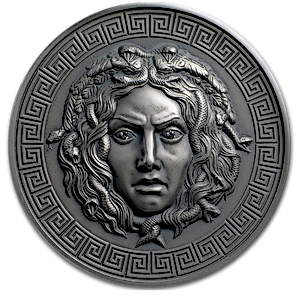 2019 3 oz Cameroon Medusa Antique-Finished Silver Coin