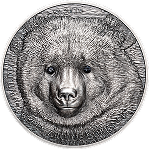 2019 1 oz Mongolia Gobi Bear Silver Coin