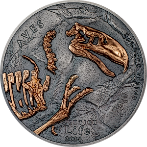 2024 1 oz Mongolian Evolution of Life: Aves Silver Coin
