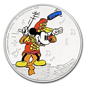 2016 1 oz Niue Disney Mickey Through The Ages Band Concert Silver Coin