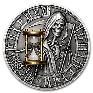 2018 2 oz Niue Carpe Diem Grim Reaper Silver Coin