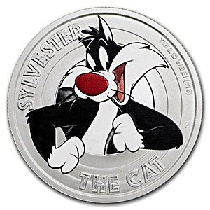 2018 1/2 oz Tuvalu Looney Tunes Sylvester Silver Coin