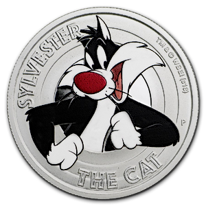 2018 1/2 oz Tuvalu Looney Tunes Sylvester Silver Coin