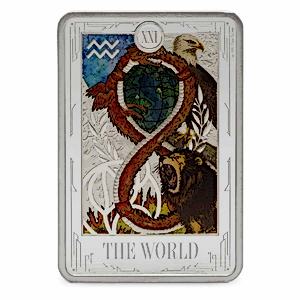 2025 1 oz Niue Tarot Card The World Silver Coin