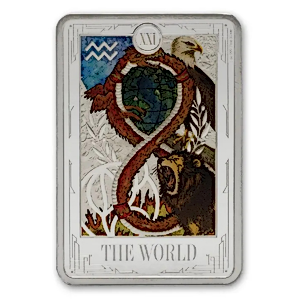 2025 1 oz Niue Tarot Card The World Silver Coin
