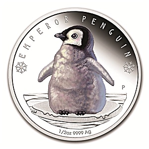 2017 1/2 oz Tuvalu Polar Babies Emperor Penguin Silver Coin