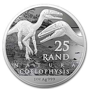 2020 1 oz South African Natura Coelophysis Silver Coin