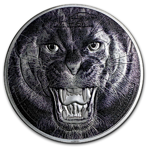 2 oz Tanzania Black Panther Silver Coin (With Box and Certificate of Authenticity)
