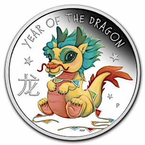 2024 1/2 oz Tuvalu Lunar Baby Dragon Silver Coin