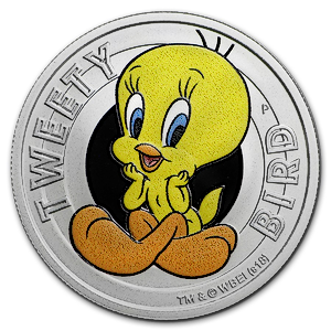 2018 1/2 oz Tuvalu Looney Tunes Tweety Bird Silver Coin