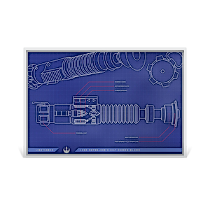 1 oz Niue Silver Star Wars Luke Skywalkers Lightsaber Blueprint Foil