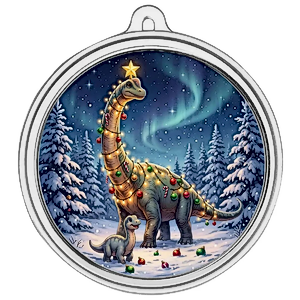 1 oz Scottsdale Mint Dinosaurs and Northern Lights Silver Proof Colourized Round