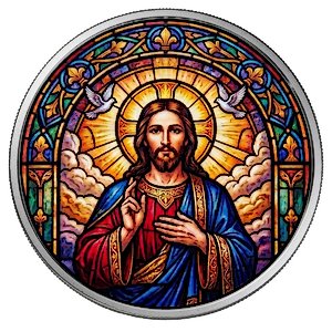 1 oz Scottsdale Mint Iridescent Colored Jesus Silver Proof Round