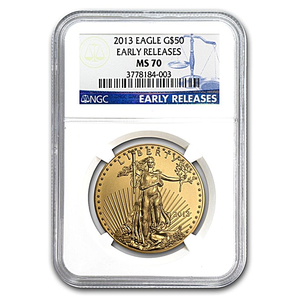 American Gold Eagle 2013 - Early Release - Graded MS 70 by NGC - 1 oz American Gold Eagle 2013 - Early Release - Graded MS 70 by NGC - 1 oz