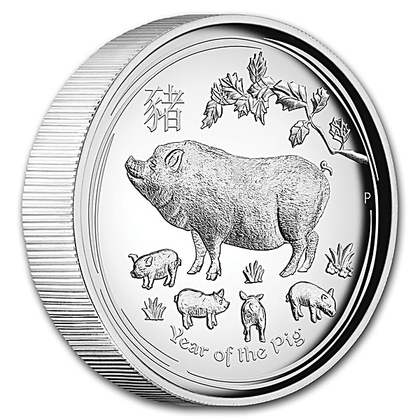 Australian Silver Lunar Series 2019 - Year of the Pig - Proof High Relief - With Box and COA - 1 oz Australian Silver Lunar Series 2019 - Year of the Pig - Proof High Relief - With Box and COA - 1 oz