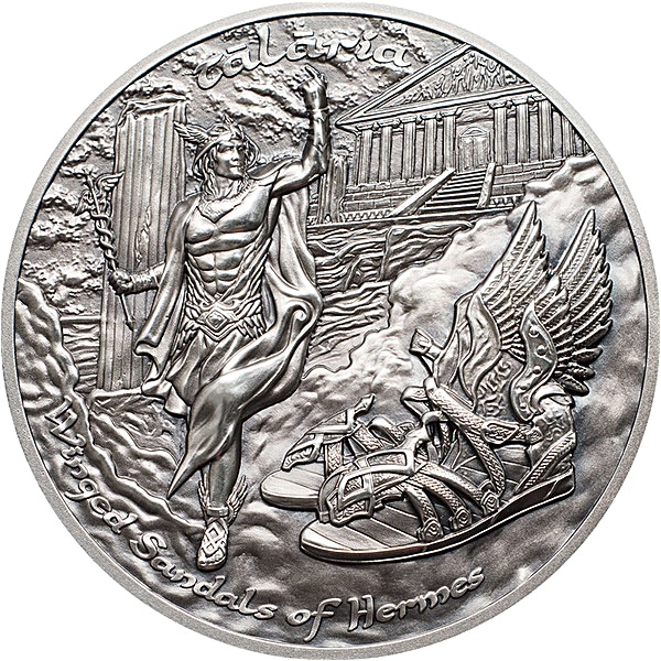 Cook Islands Silver Mythology Series - Winged Sandals of Hermes, Talaria - 2 oz Cook Islands Silver Mythology Series - Winged Sandals of Hermes, Talaria - 2 oz